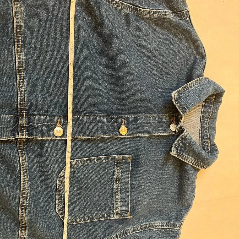 De Facto Denim Jeans Long Sleeve Jacket Dark Blue Navy Large With Pockets - Picture 6 of 11